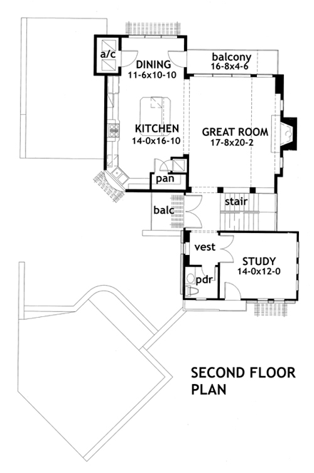Contemporary, Florida, Modern House Plan 75107 with 3 Beds, 4 Baths, 2 Car Garage Second Level Plan