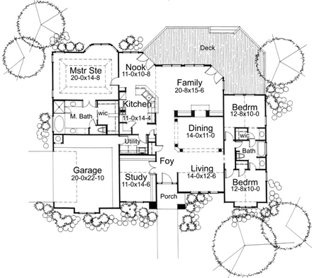 Coastal, Contemporary, Modern House Plan 75108 with 3 Beds, 3 Baths, 3 Car Garage First Level Plan