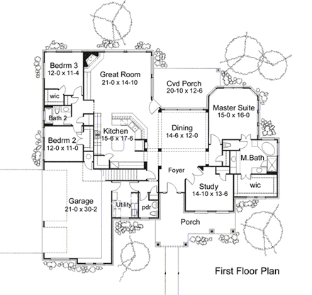 Coastal, Contemporary, Modern House Plan 75109 with 3 Beds, 3 Baths, 3 Car Garage First Level Plan