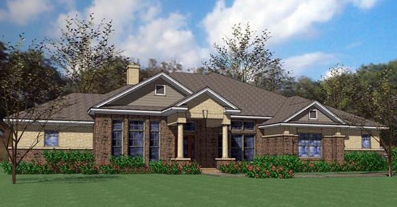 Colonial, Traditional House Plan 75117 with 3 Beds, 3 Baths, 3 Car Garage Elevation