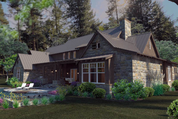 Country, Craftsman, Farmhouse, Tudor Plan with 4164 Sq. Ft., 4 Bedrooms, 4 Bathrooms, 4 Car Garage Picture 2