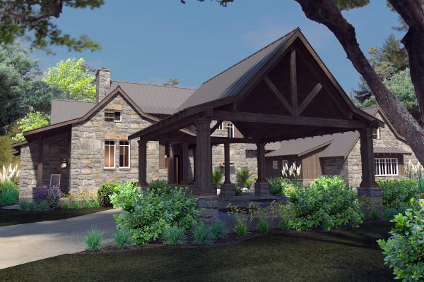 Country, Craftsman, Farmhouse, Tudor Plan with 4164 Sq. Ft., 4 Bedrooms, 4 Bathrooms, 4 Car Garage Picture 9