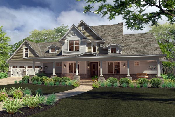 Country, Farmhouse, Southern Plan with 2414 Sq. Ft., 3 Bedrooms, 3 Bathrooms, 2 Car Garage Elevation