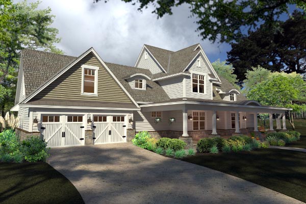 Country, Farmhouse, Southern Plan with 2414 Sq. Ft., 3 Bedrooms, 3 Bathrooms, 2 Car Garage Picture 2
