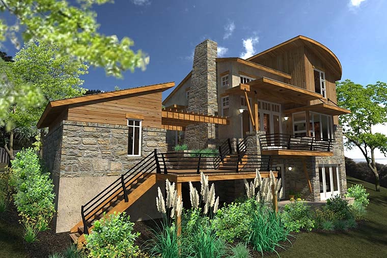 Contemporary, Cottage, Craftsman, Modern, Tuscan Plan with 985 Sq. Ft., 2 Bedrooms, 2 Bathrooms, 1 Car Garage Picture 4