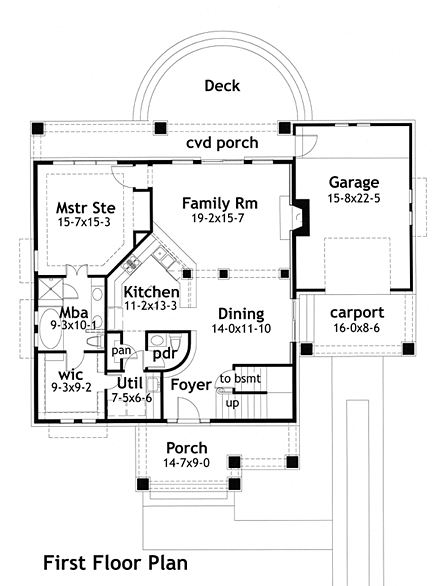Cottage, Craftsman, Farmhouse House Plan 75142 with 3 Beds, 3 Baths, 1 Car Garage First Level Plan
