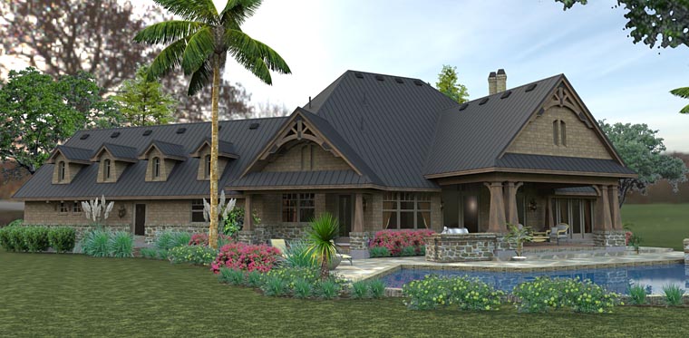 Country, Craftsman, Tuscan Plan with 2466 Sq. Ft., 3 Bedrooms, 2 Bathrooms, 2 Car Garage Picture 6