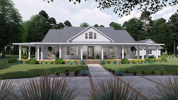 Country, Farmhouse, Southern House Plan 75151 with 3 Beds, 2 Baths, 3 Car Garage Elevation