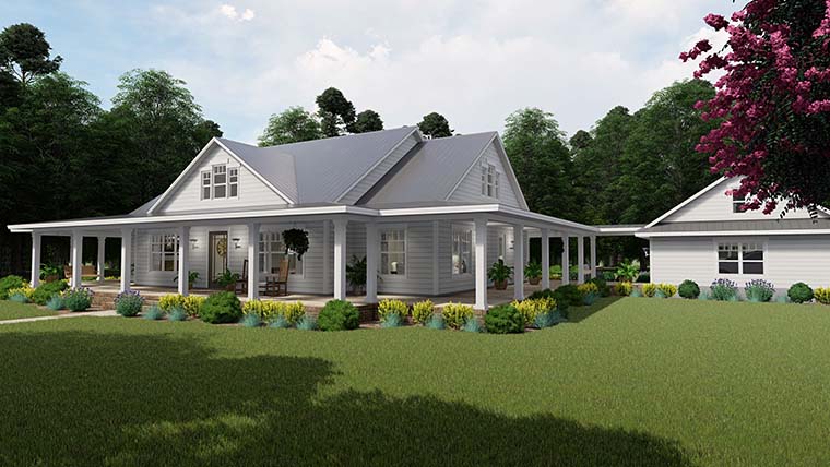 Country, Farmhouse, Southern Plan with 2748 Sq. Ft., 3 Bedrooms, 2 Bathrooms, 3 Car Garage Picture 8