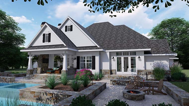 Cottage, Country, Farmhouse, Southern, Traditional Plan with 2504 Sq. Ft., 3 Bedrooms, 4 Bathrooms, 2 Car Garage Picture 6