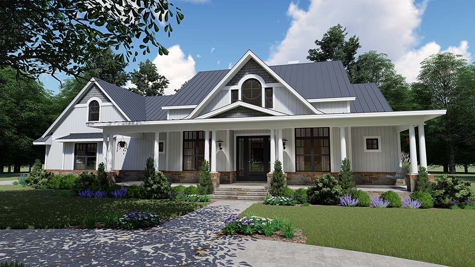Country, Farmhouse, Southern Plan with 2787 Sq. Ft., 3 Bedrooms, 3 Bathrooms, 2 Car Garage Picture 3