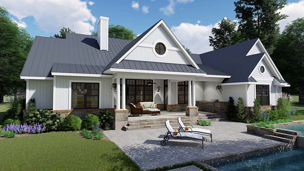 Country, Farmhouse, Southern Plan with 2787 Sq. Ft., 3 Bedrooms, 3 Bathrooms, 2 Car Garage Picture 9