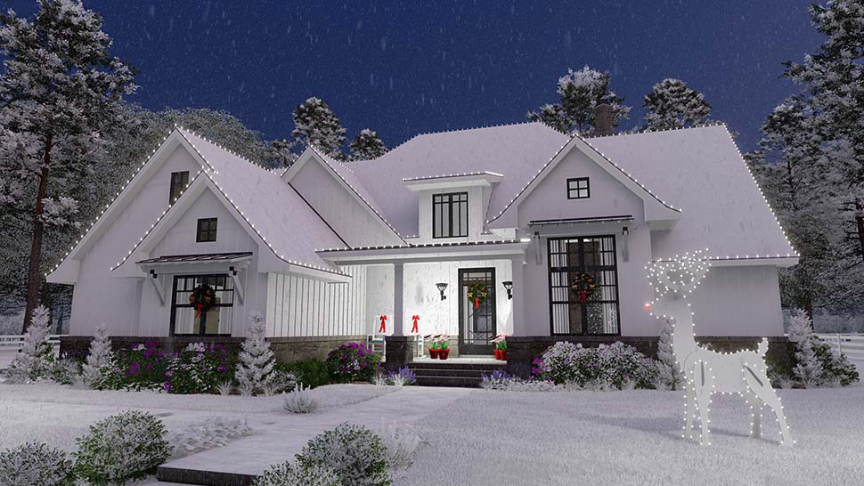 Country, Farmhouse, Southern Plan with 2191 Sq. Ft., 4 Bedrooms, 4 Bathrooms, 2 Car Garage Picture 2