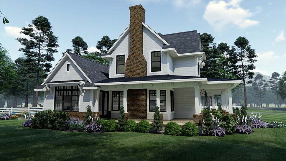 Country, Farmhouse, Southern Plan with 2214 Sq. Ft., 3 Bedrooms, 3 Bathrooms, 2 Car Garage Picture 3