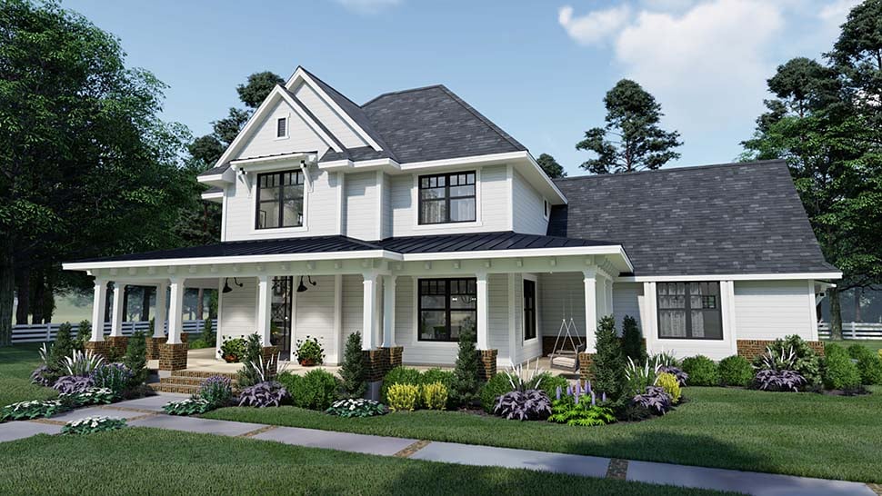 Country, Farmhouse, Southern Plan with 2214 Sq. Ft., 3 Bedrooms, 3 Bathrooms, 2 Car Garage Picture 7