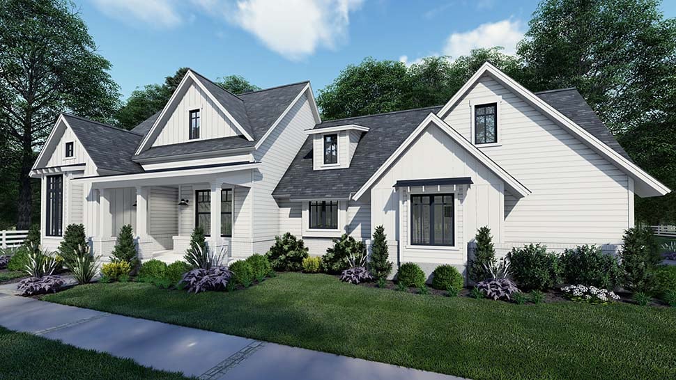 Country, Craftsman, Farmhouse, Southern Plan with 1486 Sq. Ft., 3 Bedrooms, 2 Bathrooms, 2 Car Garage Picture 2