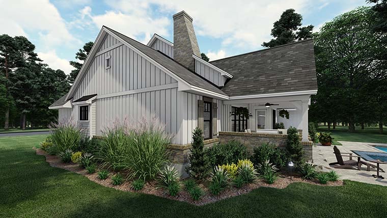 Cottage, Farmhouse, Southern Plan with 2459 Sq. Ft., 4 Bedrooms, 3 Bathrooms, 2 Car Garage Picture 6