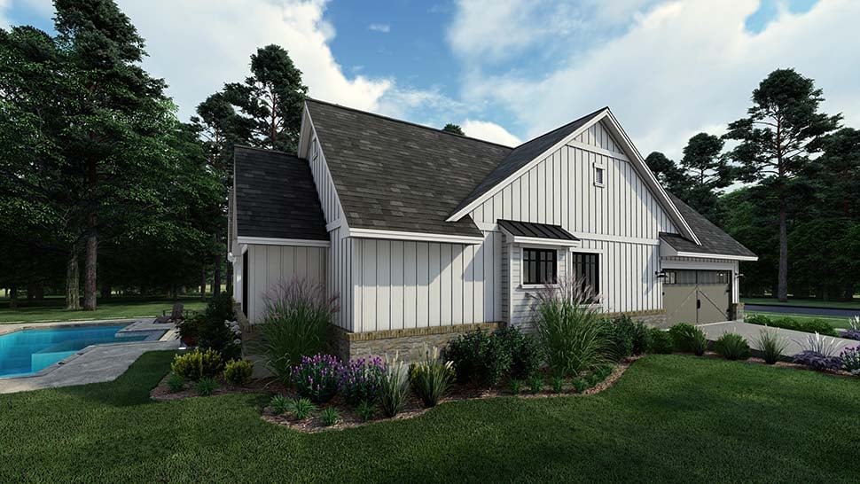 Cottage, Farmhouse, Southern Plan with 2459 Sq. Ft., 4 Bedrooms, 3 Bathrooms, 2 Car Garage Picture 7