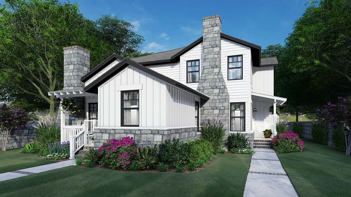 Cottage, Farmhouse Multi-Family Plan 75162 with 6 Beds, 6 Baths, 4 Car Garage Elevation