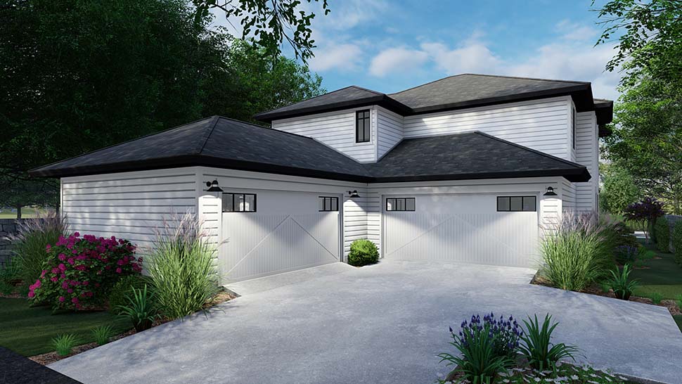 Cottage, Farmhouse Multi-Family Plan 75162 with 6 Beds, 6 Baths, 4 Car Garage Rear Elevation