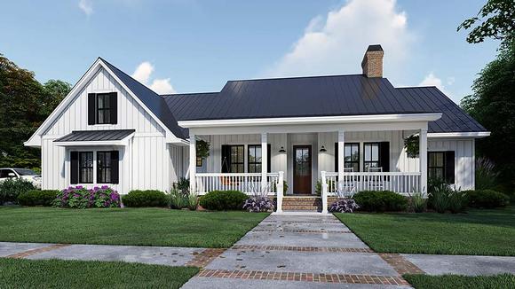 Cottage, Country, Farmhouse House Plan 75163 with 4 Beds, 3 Baths, 2 Car Garage Elevation