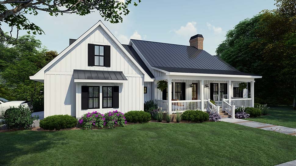 Cottage, Country, Farmhouse Plan with 2192 Sq. Ft., 4 Bedrooms, 3 Bathrooms, 2 Car Garage Picture 4