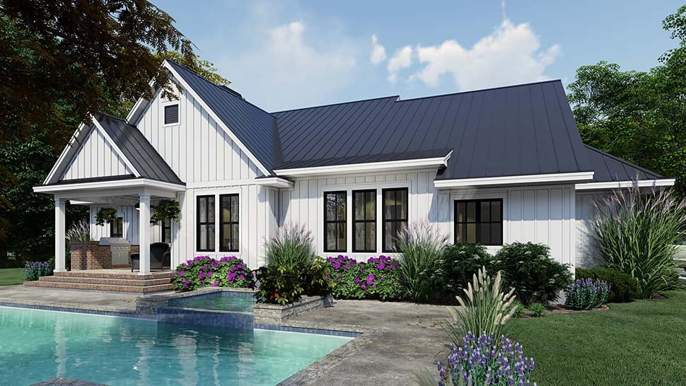 Cottage, Country, Farmhouse Plan with 2192 Sq. Ft., 4 Bedrooms, 3 Bathrooms, 2 Car Garage Picture 7
