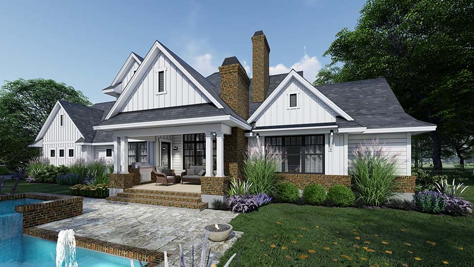 Country, Farmhouse Plan with 2829 Sq. Ft., 4 Bedrooms, 4 Bathrooms, 3 Car Garage Picture 3