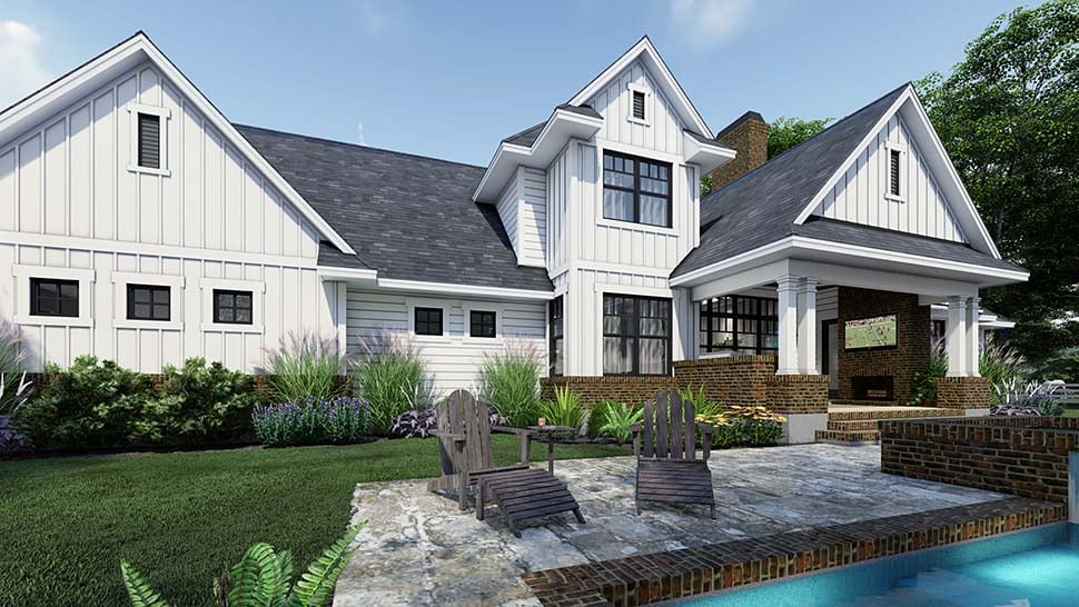 Country, Farmhouse Plan with 2829 Sq. Ft., 4 Bedrooms, 4 Bathrooms, 3 Car Garage Picture 5