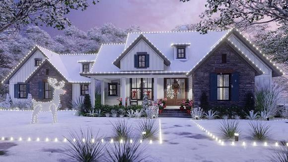 Cottage, Farmhouse, Southern, Traditional House Plan 75166 with 3 Beds, 3 Baths, 2 Car Garage Elevation