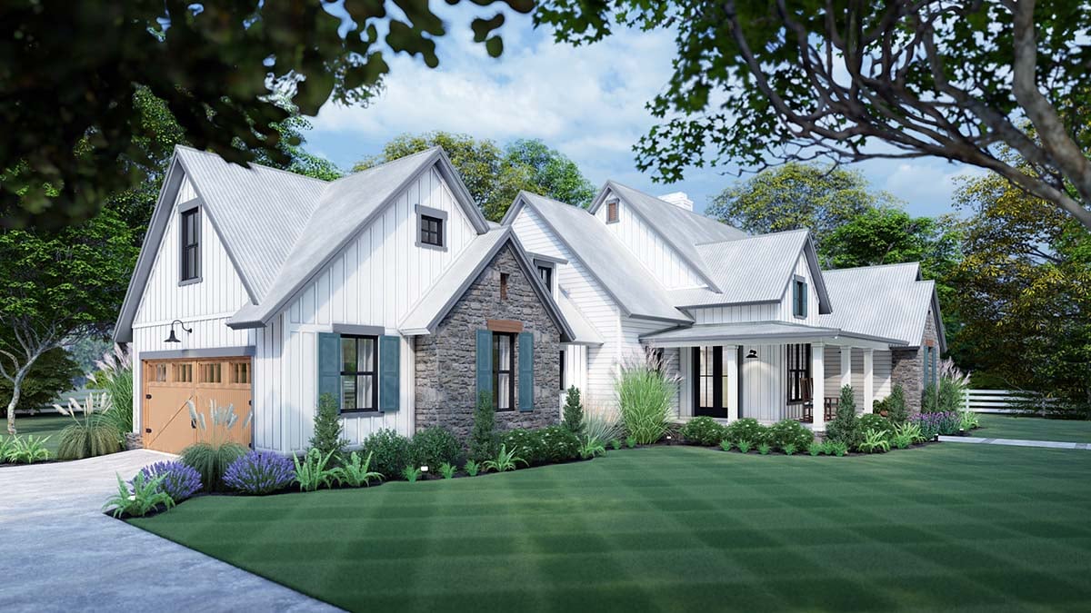 Cottage, Farmhouse, Southern, Traditional Plan with 1988 Sq. Ft., 3 Bedrooms, 3 Bathrooms, 2 Car Garage Picture 3