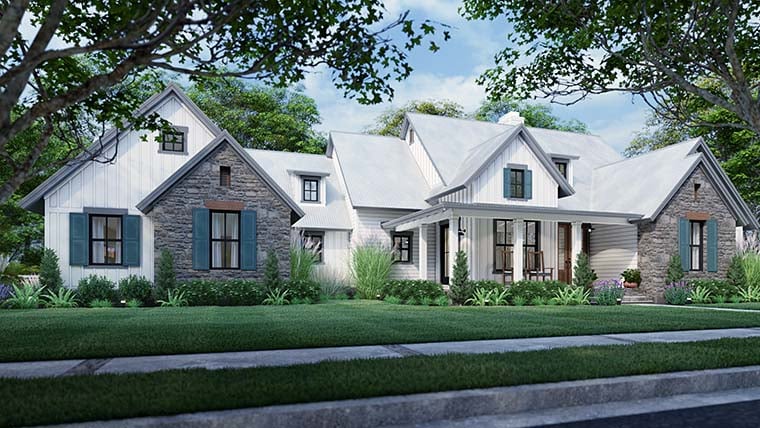 Cottage, Farmhouse, Southern, Traditional Plan with 1988 Sq. Ft., 3 Bedrooms, 3 Bathrooms, 2 Car Garage Picture 6