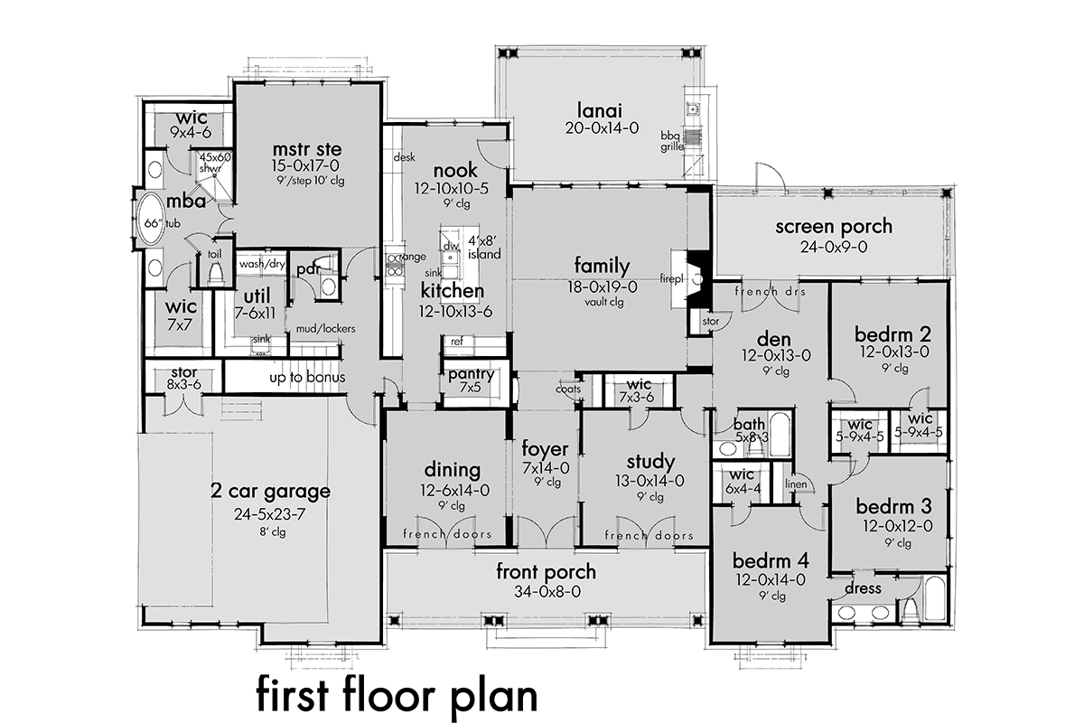 Country, Farmhouse, Ranch, Southern House Plan 75168 with 4 Beds, 4 Baths, 2 Car Garage Level One