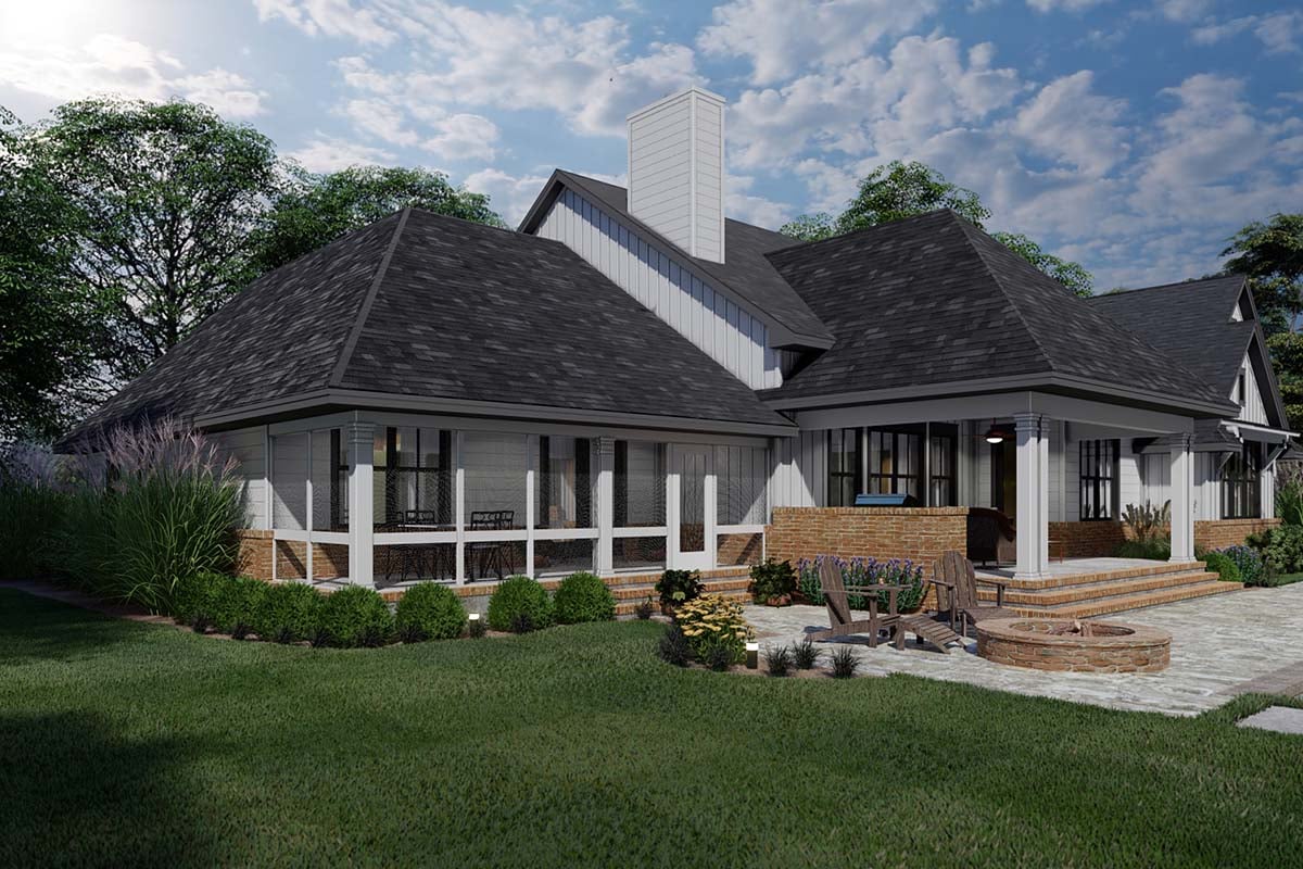 Country, Farmhouse, Ranch, Southern Plan with 3077 Sq. Ft., 4 Bedrooms, 4 Bathrooms, 2 Car Garage Picture 2