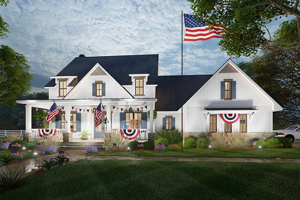 Colonial, Cottage, Farmhouse Plan with 2526 Sq. Ft., 3 Bedrooms, 4 Bathrooms, 2 Car Garage Picture 5