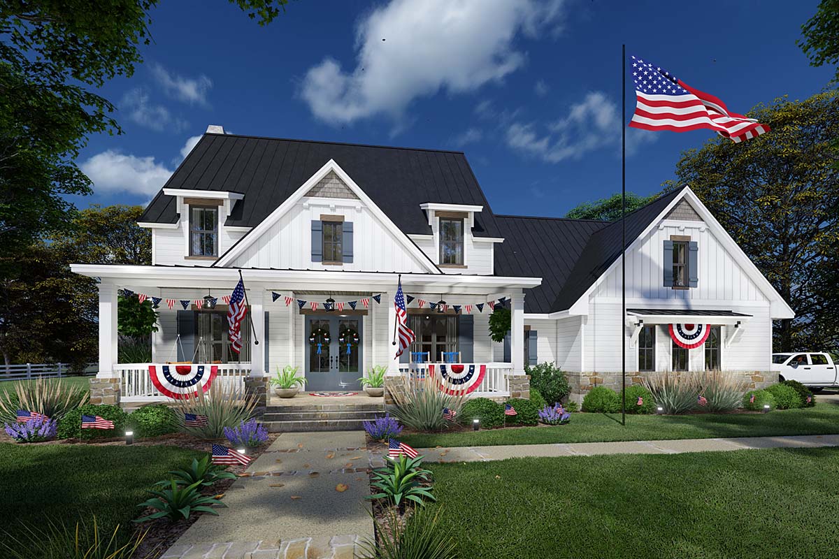 Colonial, Cottage, Farmhouse Plan with 2526 Sq. Ft., 3 Bedrooms, 4 Bathrooms, 2 Car Garage Picture 7