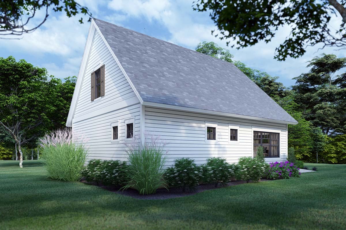 Cottage, Farmhouse Plan with 1302 Sq. Ft., 3 Bedrooms, 2 Bathrooms, 1 Car Garage Picture 2