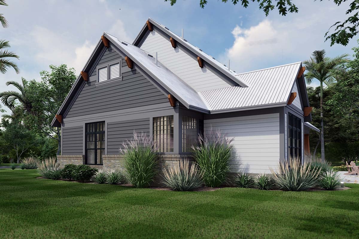 Cottage, Craftsman, Farmhouse Plan with 1657 Sq. Ft., 3 Bedrooms, 2 Bathrooms, 2 Car Garage Picture 2
