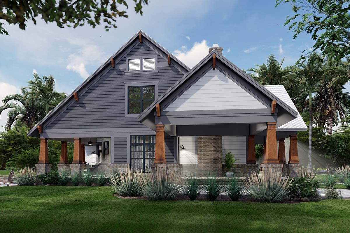 Cottage, Craftsman, Farmhouse Plan with 1657 Sq. Ft., 3 Bedrooms, 2 Bathrooms, 2 Car Garage Picture 3