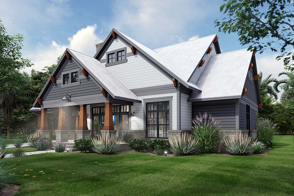 Cottage, Craftsman, Farmhouse Plan with 1657 Sq. Ft., 3 Bedrooms, 2 Bathrooms, 2 Car Garage Picture 5