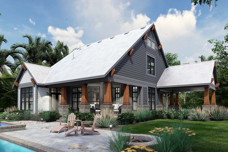 Cottage, Craftsman, Farmhouse Plan with 1657 Sq. Ft., 3 Bedrooms, 2 Bathrooms, 2 Car Garage Picture 7