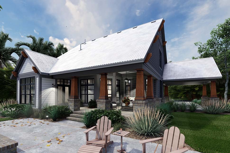 Cottage, Craftsman, Farmhouse Plan with 1657 Sq. Ft., 3 Bedrooms, 2 Bathrooms, 2 Car Garage Picture 8