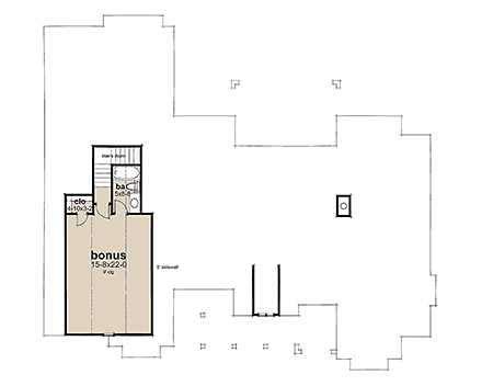 Farmhouse, Ranch, Southern House Plan 75176 with 4 Beds, 4 Baths, 3 Car Garage Second Level Plan