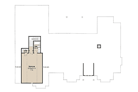 Cottage, Farmhouse, Ranch House Plan 75180 with 4 Beds, 4 Baths, 2 Car Garage Second Level Plan