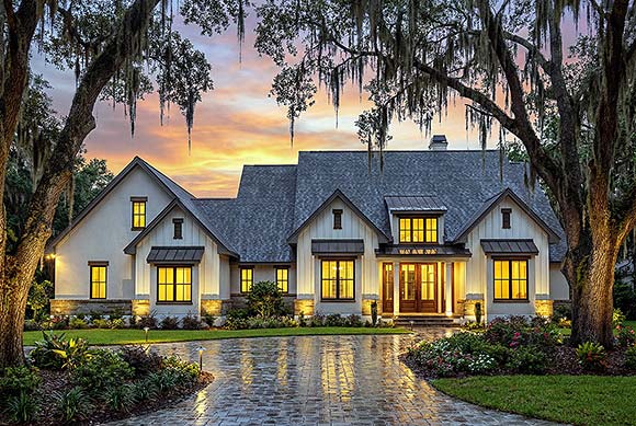 Cottage, Farmhouse, Ranch House Plan 75180 with 4 Beds, 4 Baths, 2 Car Garage Elevation