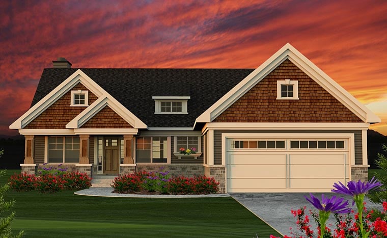 House Plan 75202 - Traditional Style with 1734 Sq Ft, 2 Bed, 2 Ba