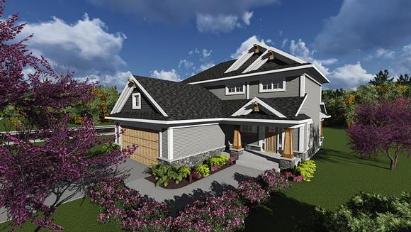Bungalow, Cottage, Country, Craftsman, Traditional House Plan 75233 with 3 Beds, 3 Baths, 2 Car Garage Elevation
