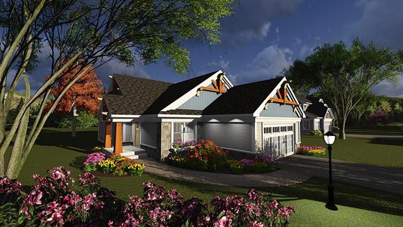 Bungalow, Cottage, Craftsman House Plan 75235 with 2 Beds, 2 Baths, 2 Car Garage Elevation