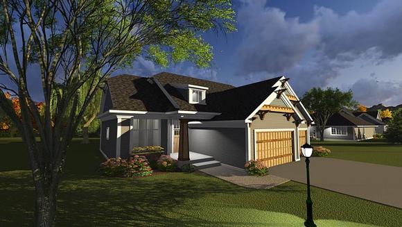 Bungalow, Cottage House Plan 75237 with 3 Beds, 2 Baths, 3 Car Garage Elevation
