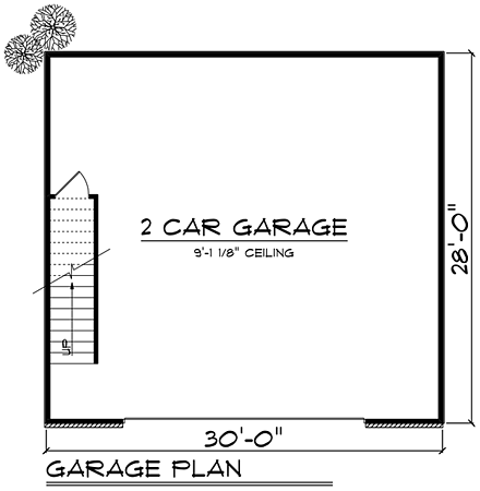 Cottage, Country, Craftsman 2 Car Garage Plan 75251 First Level Plan